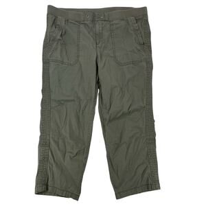 Khakis & Company Olive Green Cargo Pants Womens Size 12 Stretch Capris Utility